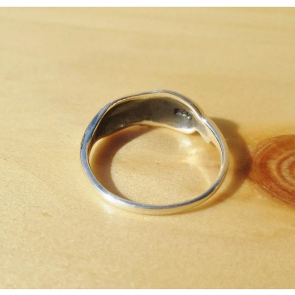 Silver Feather Ring 925 Sterling Bohemian Midi - Picture 3 of 5